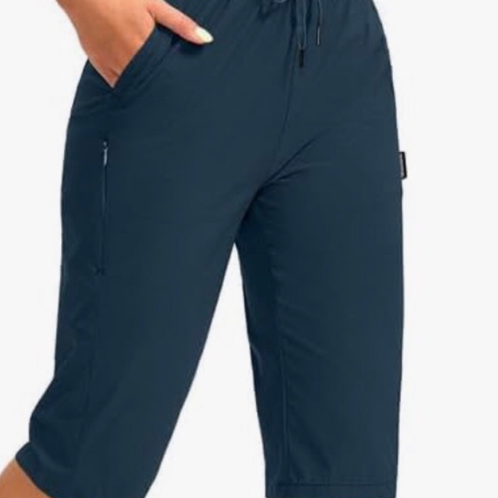 Women’s 15” Long Hiking Capris Stretch Quick Dry Bermuda Shorts - Dusty Blue